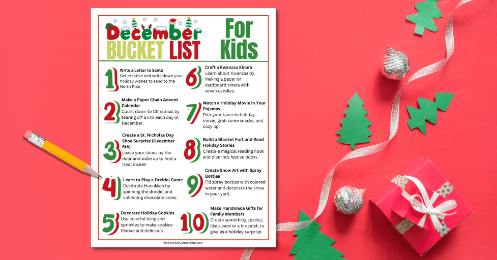 December Bucket List for Kids