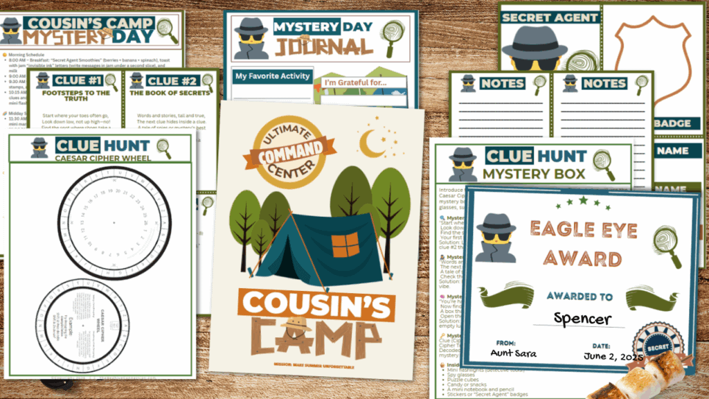 cousin's camp ideas games and printables to make cousins camp