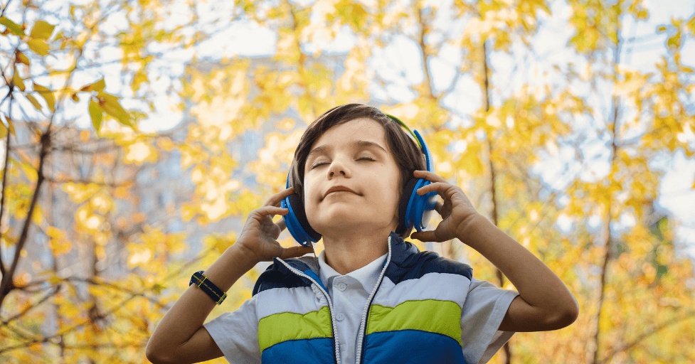ADHD homework tips young boy listening to headphones