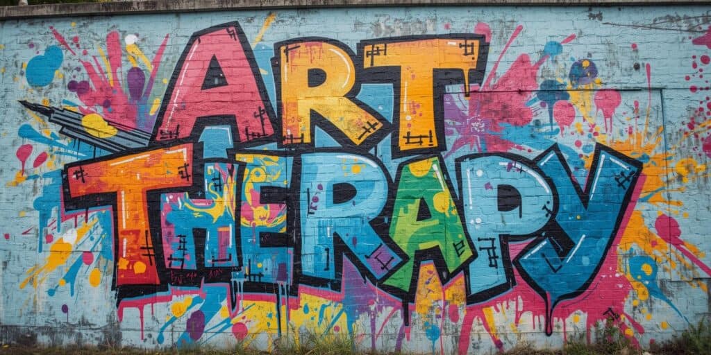 mural that reads "art therapy"